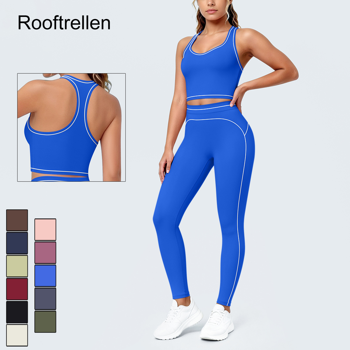 Yoga Fitness Tapis - 女性用サマージムスポーツヨガセット 通気性ヒップアップフィットネスヨガレギンス 美背I字型ベスト（胸パッド付き）