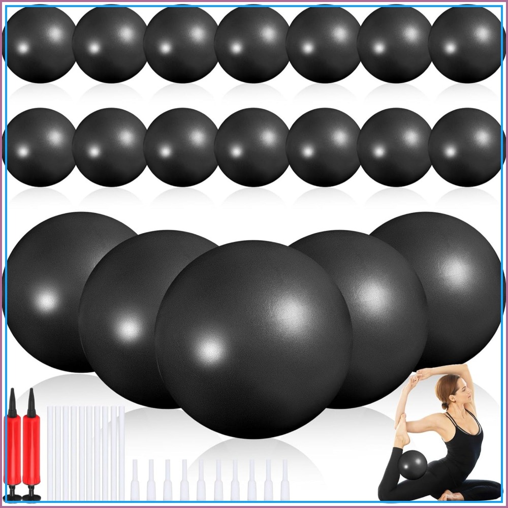 Yoga Fitness Class - 20個入り 9インチ ミニヨガボール バルク - 耐爆発・滑り止め加工で安定性、フィットネス、理学療法、ストレッチ、コアワークアウトに最適、自宅ジムやクラスでの使用に