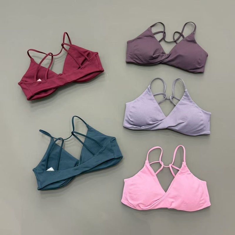 Yoga Fitness Tapis - HISTELLO ビジョンスポーツブラ女性クロスバック薄型ストラップシームレス取り外し可能なパッド速乾性ソフトヨガジムフィットネスブラレット