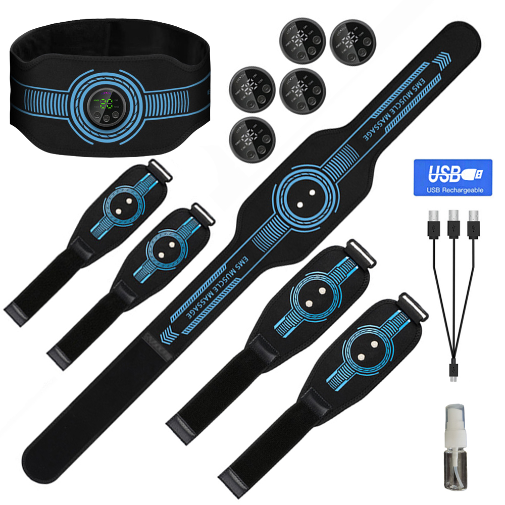 Weight Lifting Belt - USB 充電式腹筋トレーナー腹部調色ベルト筋肉トナーウエストアーム脚トレーニングホームジムフィットネスマッサージャー