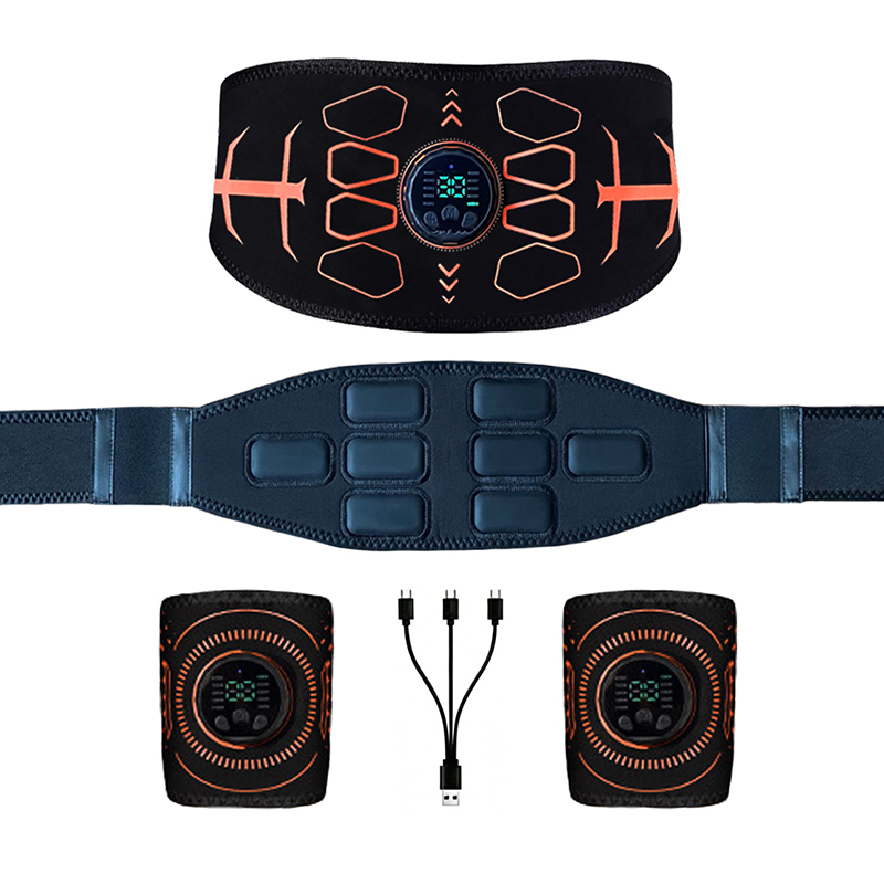 Weight Lifting Belt - スマート腹部トレーニングベルト腹筋トレーナー筋肉トーナーボディアームトレーニングワークアウトホームジムフィットネスマッサージ用