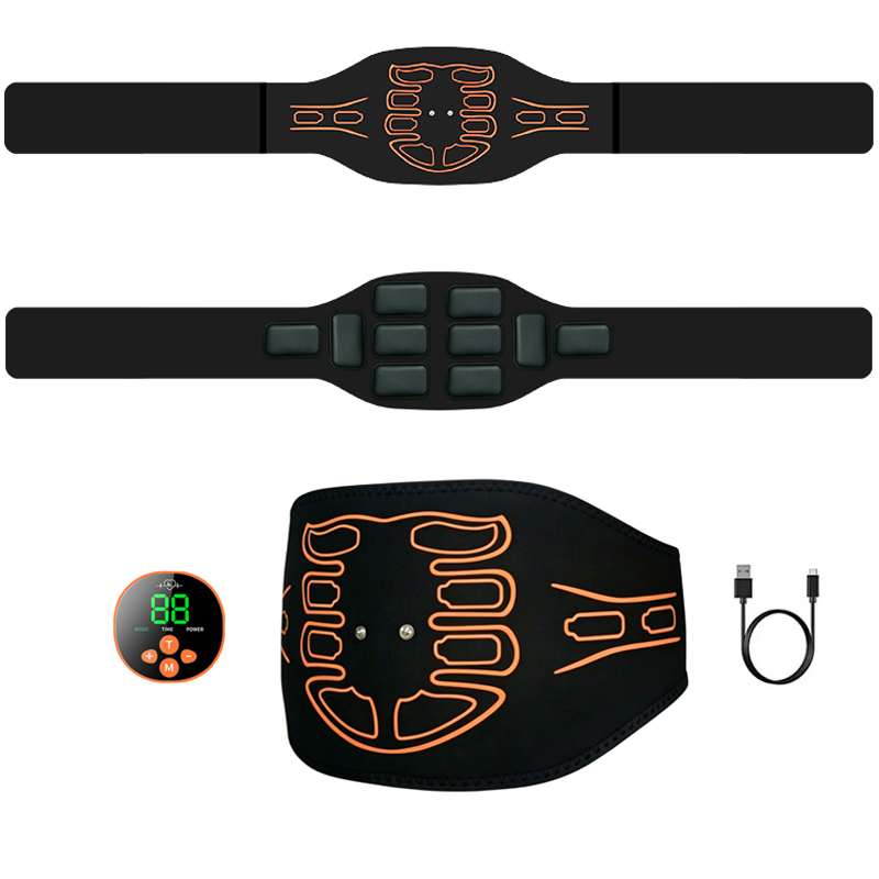 Weight Lifting Belt - 腹部調子を整えるベルトスマート腹筋トレーナー筋肉トーナーボディウエストマッサージャー痩身ベルトホームジムフィットネス機器USB充電