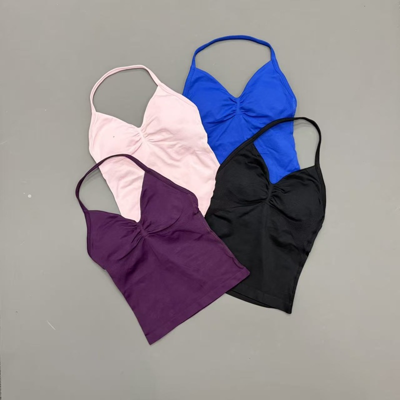 ジム女性用スポーツタンクトップ シームレス ホルターストラッ - Yoga Fitness Tapis のレビューと価格