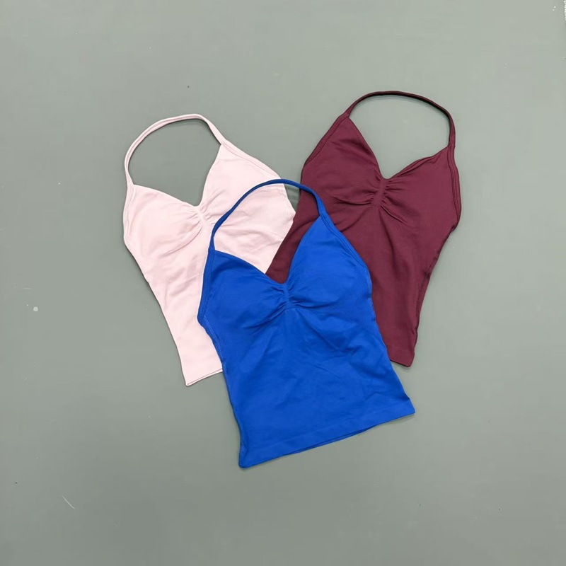 ジム女性用スポーツタンクトップ シームレス ホルターストラッ - Yoga Fitness Tapis のレビューと価格
