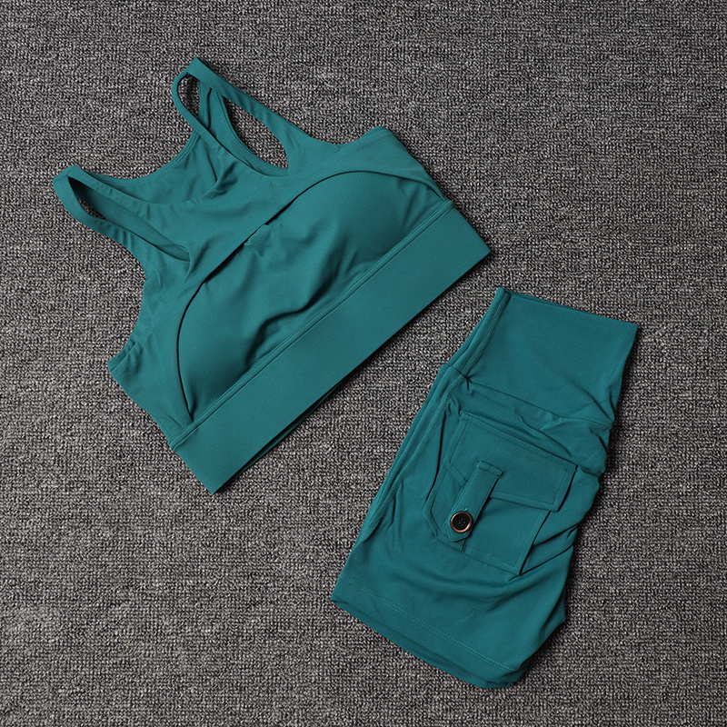 フィットネスショーツヨガセット女性のトラックスーツハイウエス - Yoga Fitness Kleidung のレビューと価格