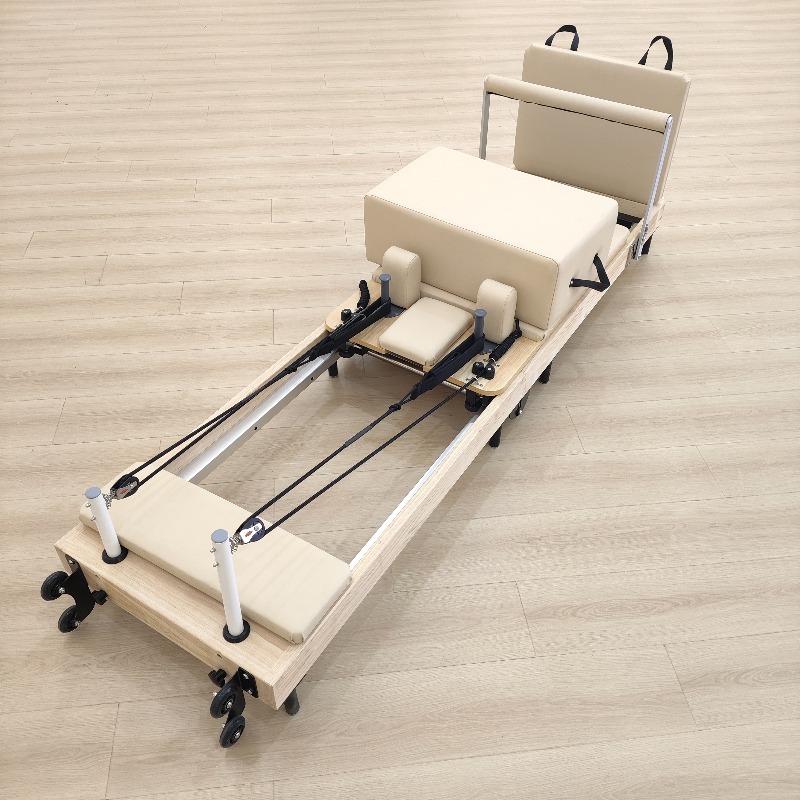 オーク材ヨガトレーニングホーム木製折りたたみベッドピラティス - Yoga Fitness Pilates Reformer のレビューと価格