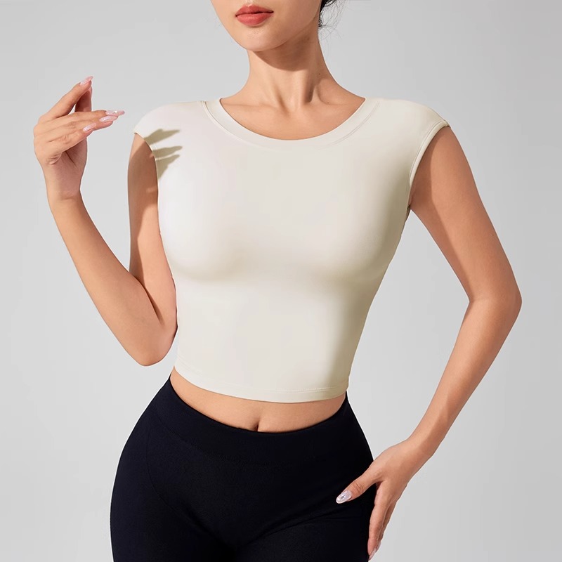 女性の背中の開いたフィットネス服固定胸パッド付き美しいトップ - Yoga Fitness Tapis のレビューと価格