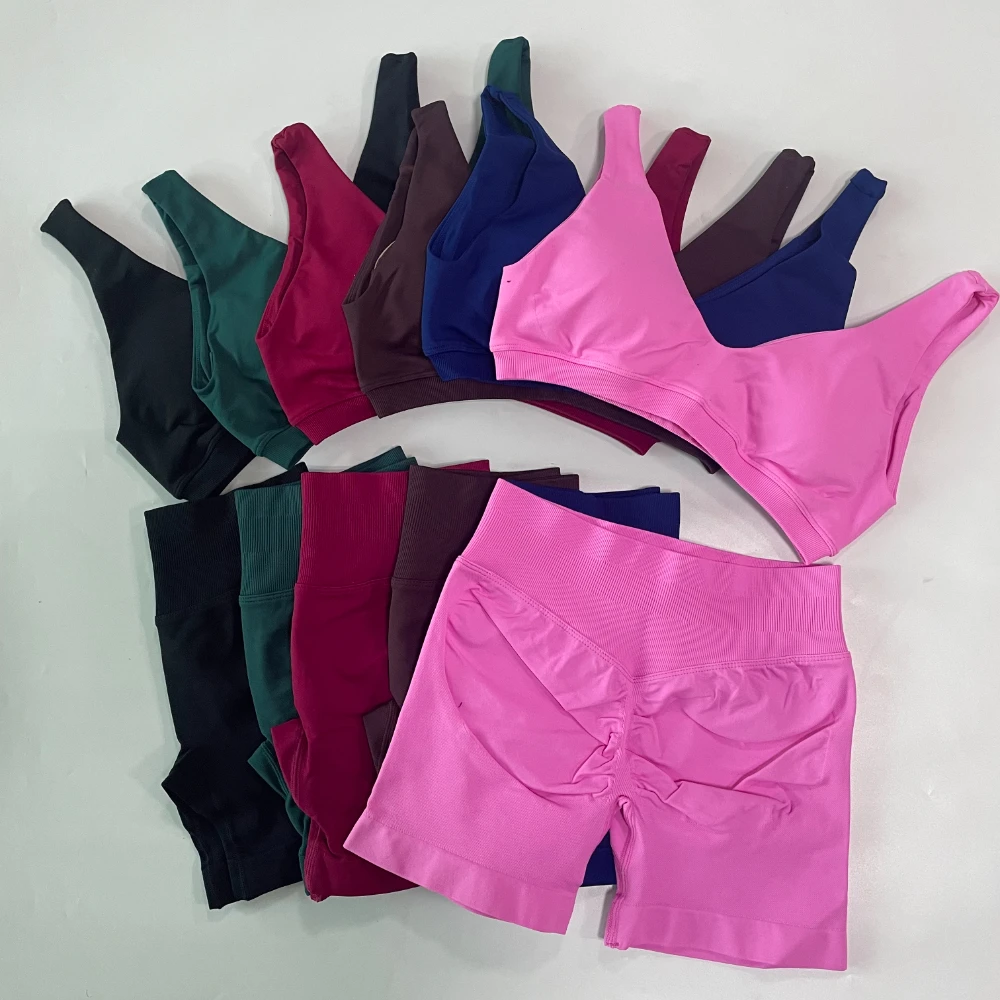 2ピースシームレスヨガセット レディース スクープバックレス - Yoga Fitness Kleidung のレビューと価格