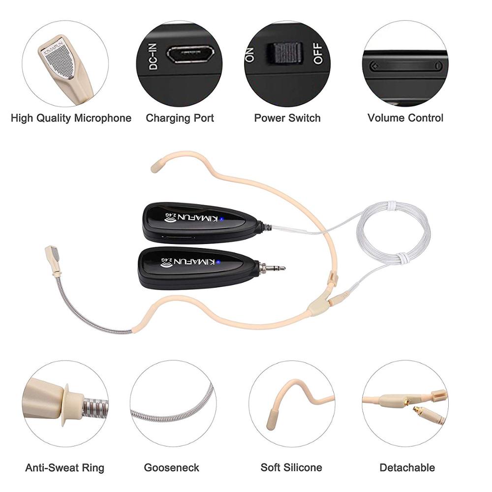 KIMAFUN 2.4G ワイヤレスヘッドセット防水マイクシ - Yoga Fitness Class のレビューと価格