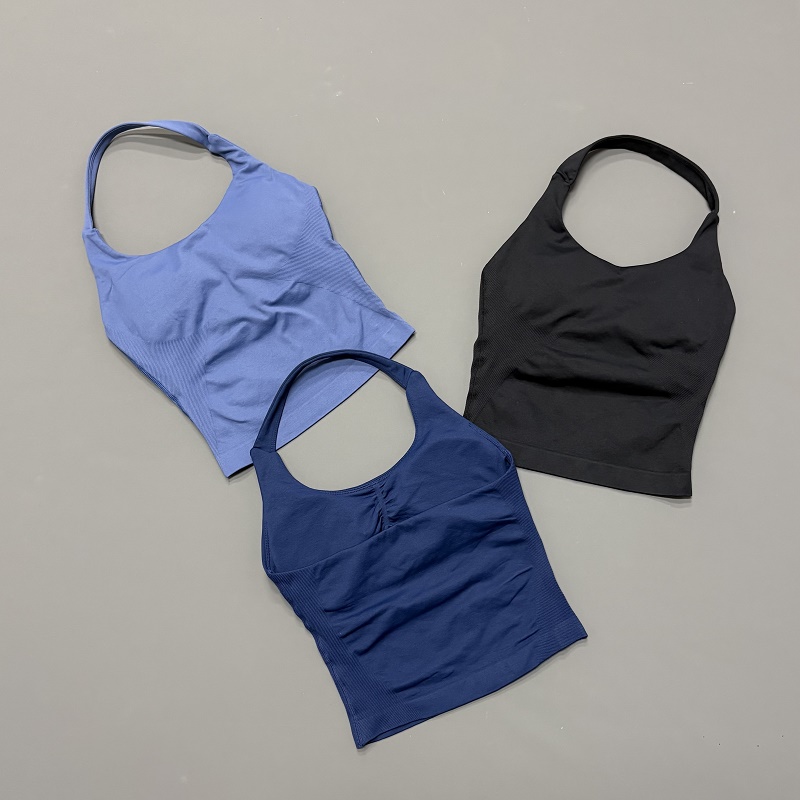 女性用ホルターネックスポーツトップ シームレスヨガタンクトッ - Yoga Fitness Tapis のレビューと価格