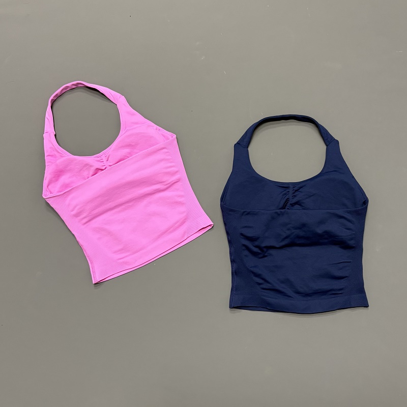 女性用ホルターネックスポーツトップ シームレスヨガタンクトッ - Yoga Fitness Tapis のレビューと価格