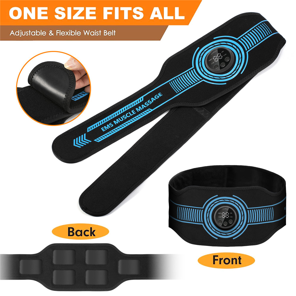 USB 充電式腹筋トレーナー腹部調色ベルト筋肉トナーウエスト - Weight Lifting Belt のレビューと価格