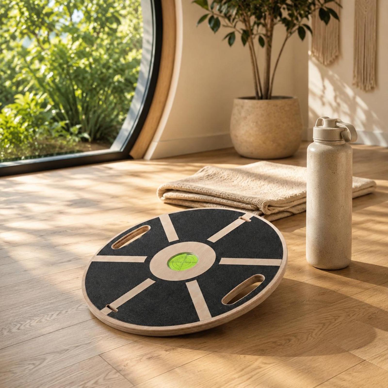 ホームフィットネス木製バランスボード ラウンドデザイン 多機 - Yoga Fitness Trainer のレビューと価格