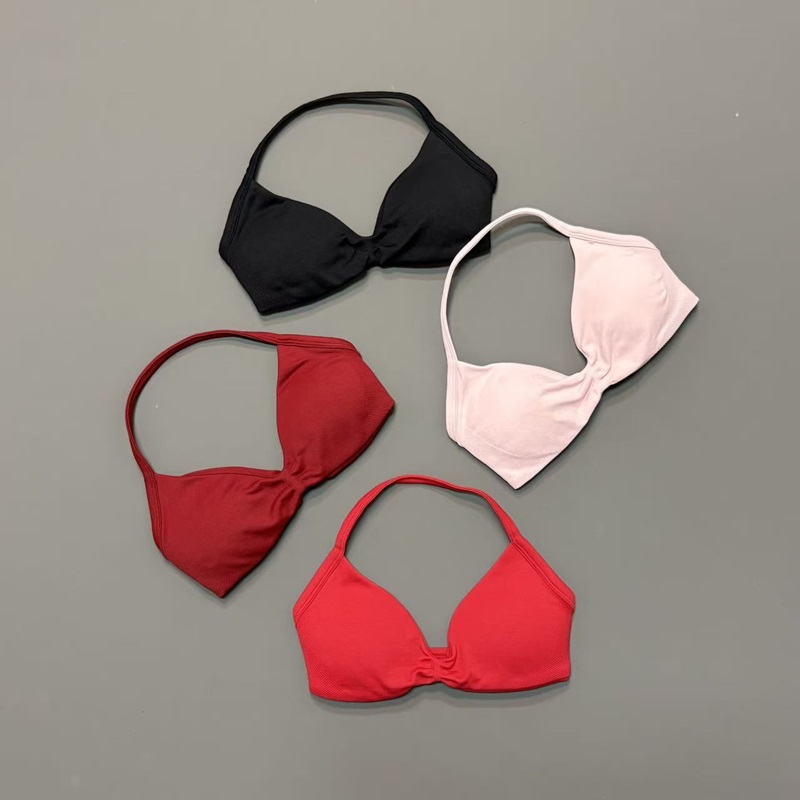 女性用ホルタースポーツブラ Vネックパッド入りヨガブラ 取り - Yoga Fitness Tapis のレビューと価格