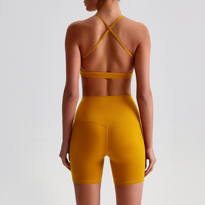 ソリッドカラーのハイインパクトソリッドジムヨガセットタイトレ - Yoga Fitness Kleidung のレビューと価格