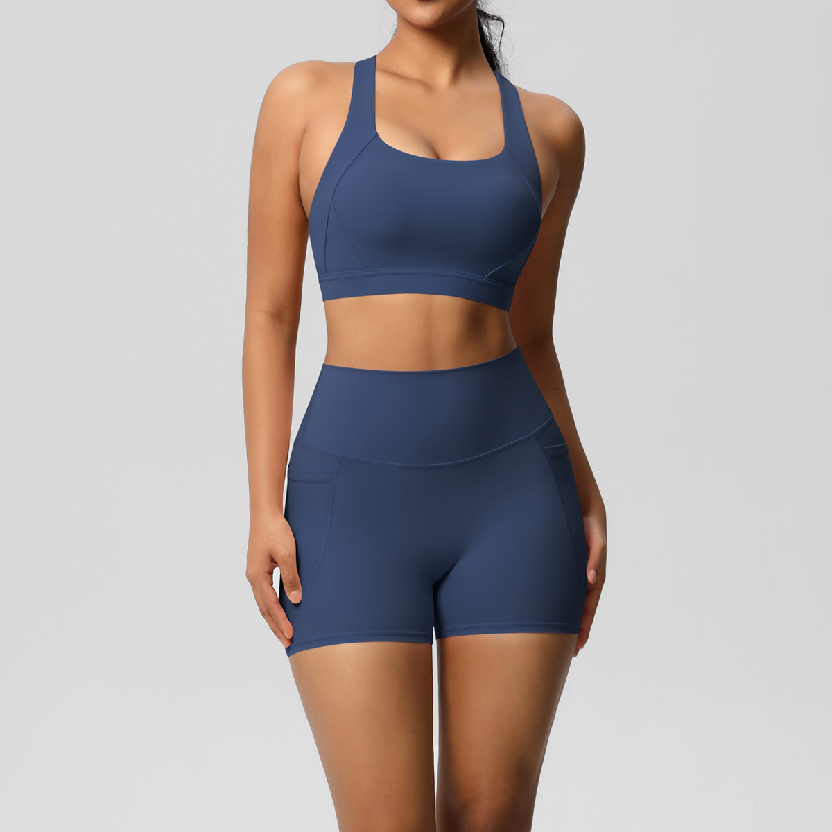 2 個スポーツウェアポケット付きヨガセットジム服ヨガスーツ女 - Yoga Fitness Kleidung のレビューと価格