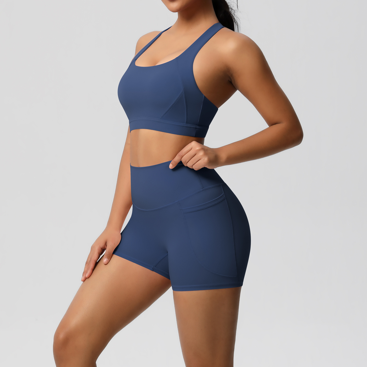 2 個スポーツウェアポケット付きヨガセットジム服ヨガスーツ女 - Yoga Fitness Kleidung のレビューと価格