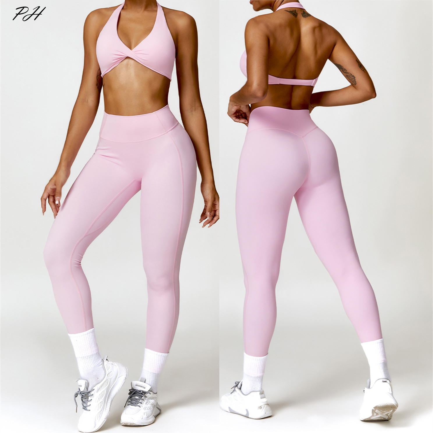 女性用ツーピースヨガセット,トレーニングセット,腕立て伏せト - Yoga Fitness Kleidung のレビューと価格