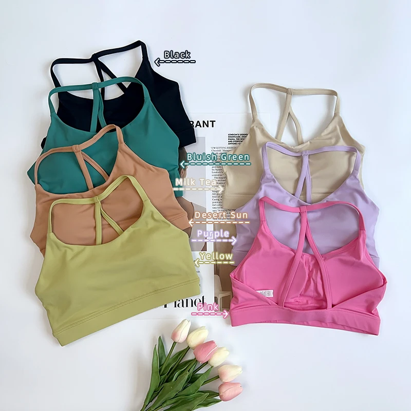 ソリッドカラーフィットネス女性用スポーツブラジムヨガブラアス - Yoga Fitness Tapis のレビューと価格