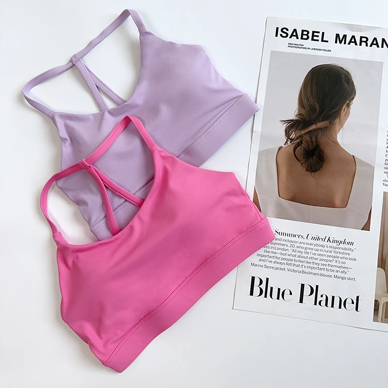 ソリッドカラーフィットネス女性用スポーツブラジムヨガブラアス - Yoga Fitness Tapis のレビューと価格