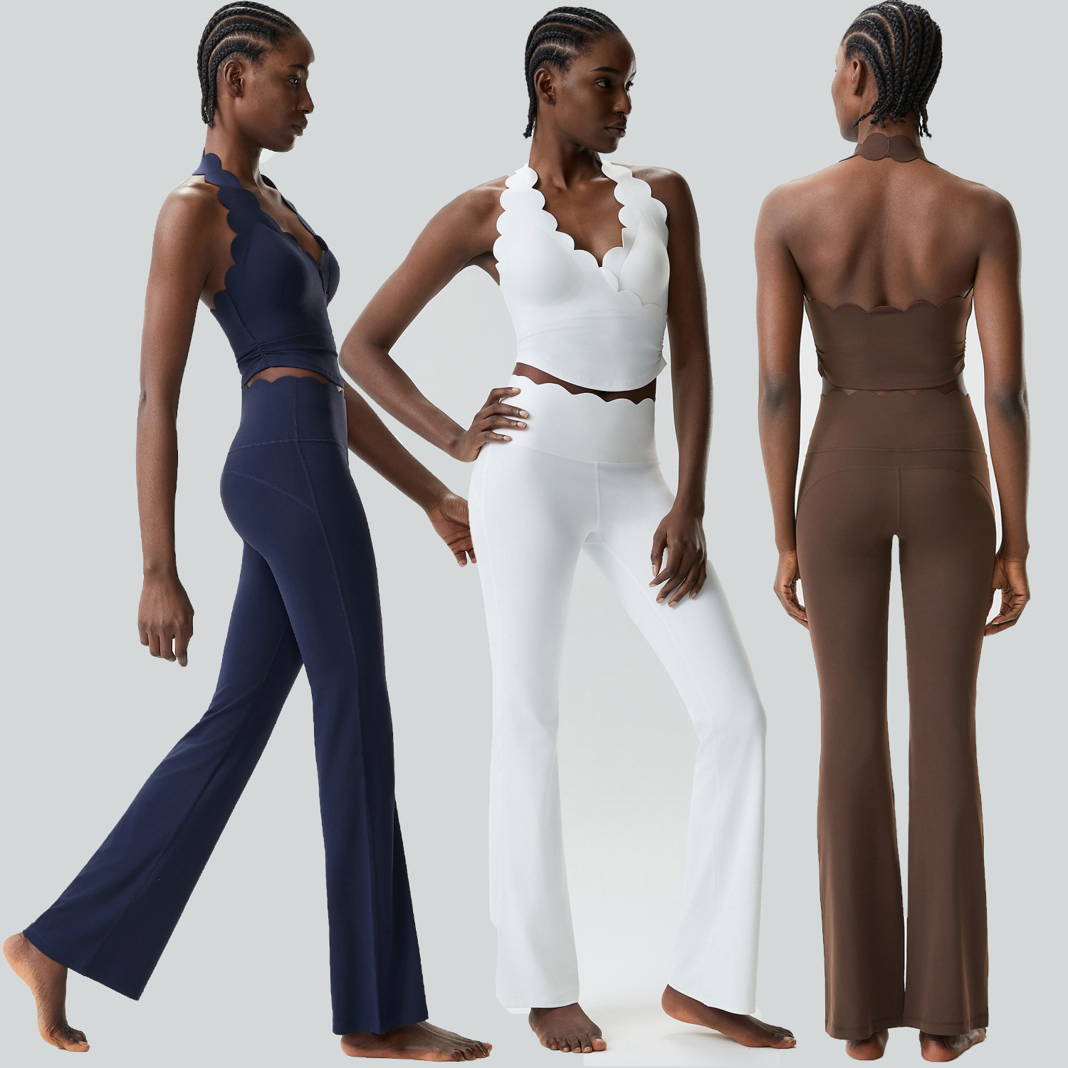 女性用ツーピースフィットネスヨガセット、無地ストレッチソフト - Yoga Fitness Kleidung のレビューと価格