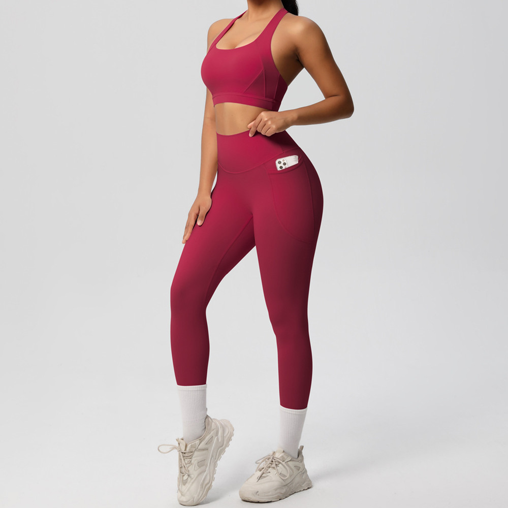 パッド入りクロスショルダーストラップヨガブラランニングスポー - Yoga Fitness Tapis のレビューと価格