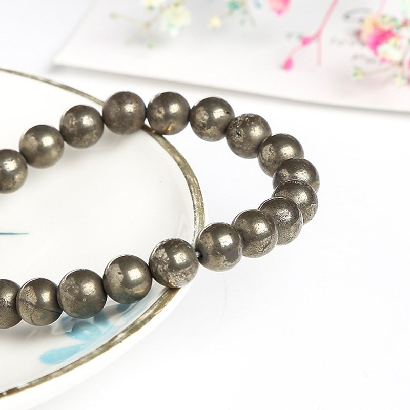 JD 天然黄鉄鉱ビーズブレスレット女性男性ヴィンテージチャー - Yoga Fitness Tracker のレビューと価格